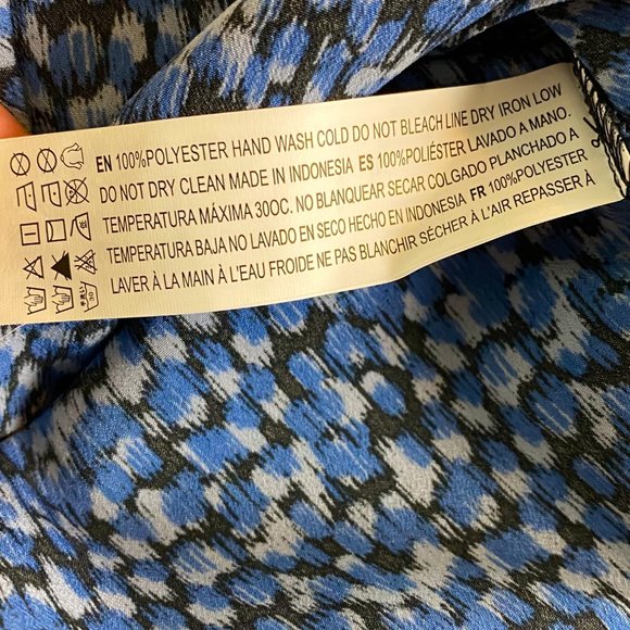 Navy - Abstract Animal Print - Collared Shirt Dress - Picture 5 of 8